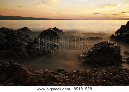 Sunset on adriatic sea