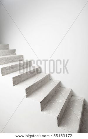 concrete staircase under construction with copy-space