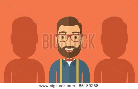 The best employee concept. Vector flat design Illustration. 