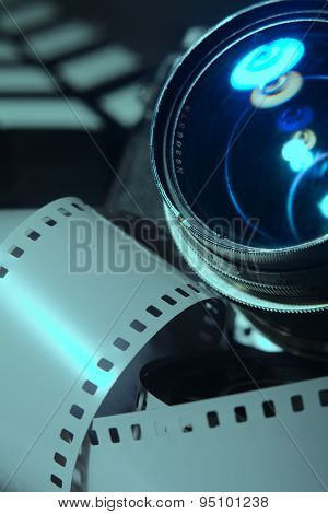 Close-up Photo Movie Camera Lens