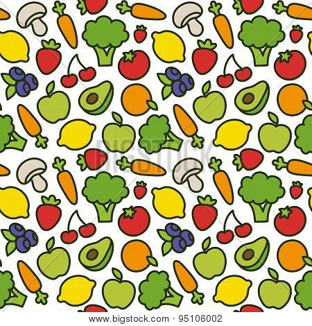 Fruit And Vegetable Pattern