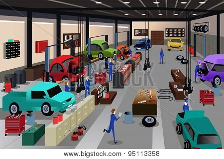 Scenes In An Auto Repair Shop