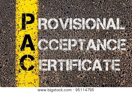 Business Acronym Pac As Provisional Acceptance Certificate