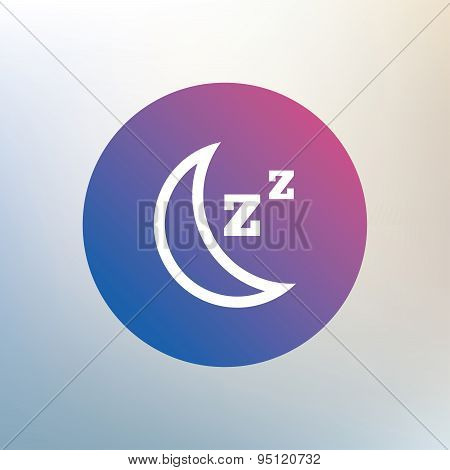 Sleep sign icon. Moon with zzz button.