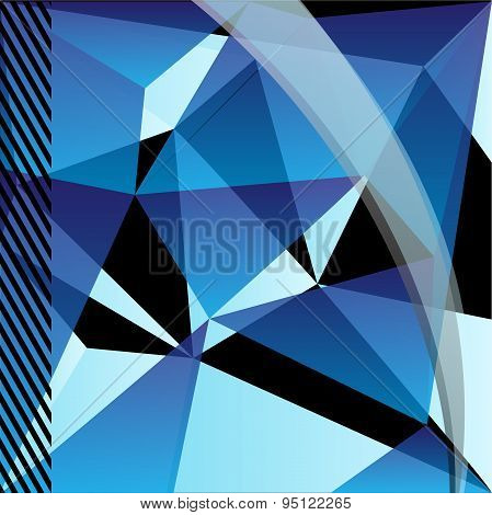 Blue geometric pattern, triangles background, polygonal design