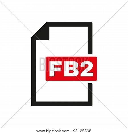 The Fb2 Icon. File Format Symbol. Flat