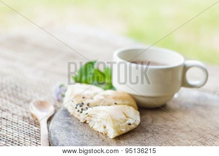Coffee Cup With Croissant