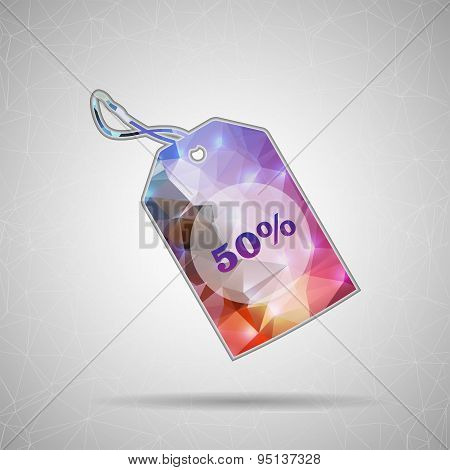 Creative concept vector icon of tag discounted for Web and Mobile Applications isolated on backgroun