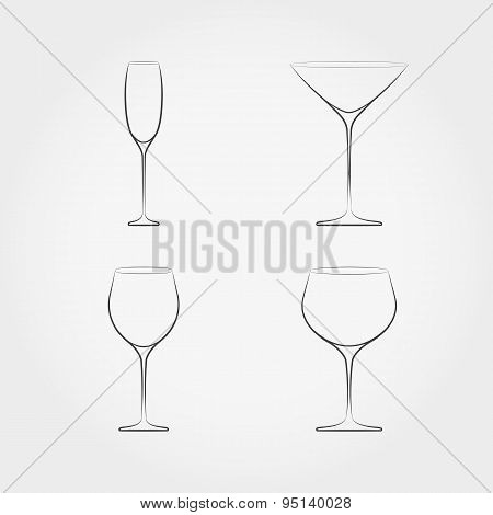 Simple set of classic stemware.