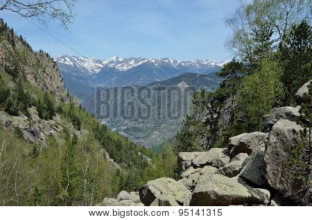 The Mountain With A Moraine Is Photographed In The National Park Vall-de-madriu-perafita-claror. The