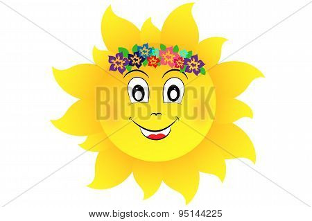 Sun with flowers