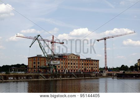 Wine warehouse harbor Mainz