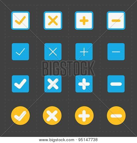 Vector Colorful Confirm Icons Set