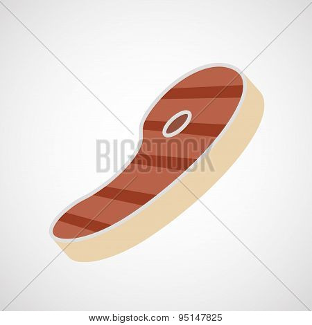 Grilled Steak Icon. Vector Illustration.