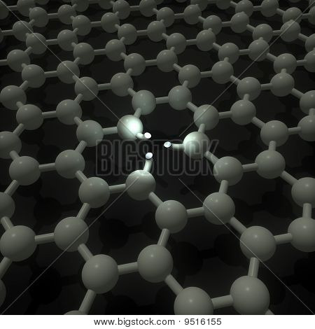 Beskadigede Graphene krystalgitter