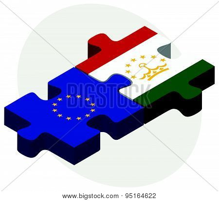 European Union And Tajikistan Flags