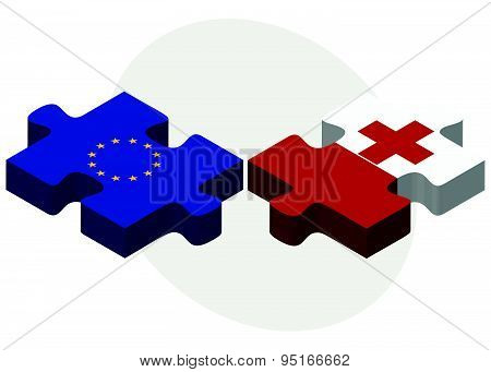 European Union And Tonga Flags