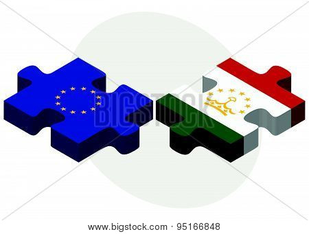European Union And Tajikistan Flags