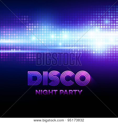 Disco background with discoball. Vector illustration