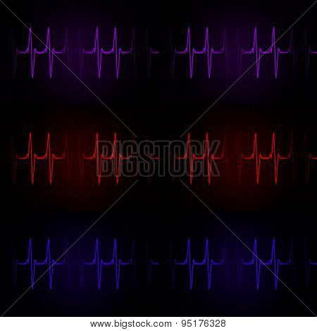 Cardiac Frequency In Dark Tone Color Collection