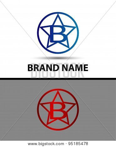 Vector elegant alphabet star element Letter b