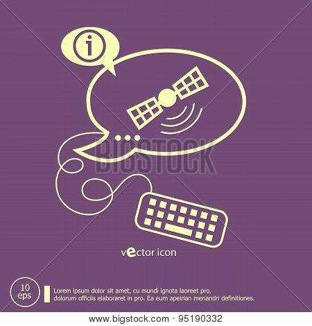 Satellite Icon And Keyboard Design Elements