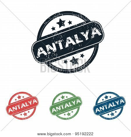 Round Antalya city stamp set