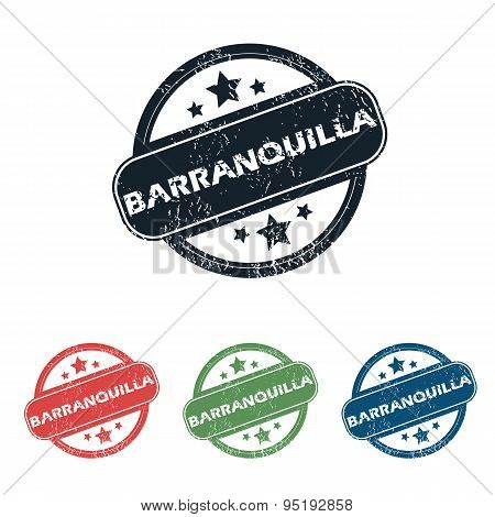 Round Barranquilla city stamp set