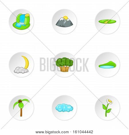 Flora icons set. Cartoon illustration of 9 flora vector icons for web