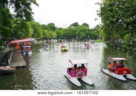 BANGKOK - AUGUST 2 2014 lake in dusit zoodusit zoo (is a city zoo in Bangkok Thailand. Located at Dusit District next to the Parliament House and Dusit Palace. AUGUST 2 2014 - BANGKOK THAILAND