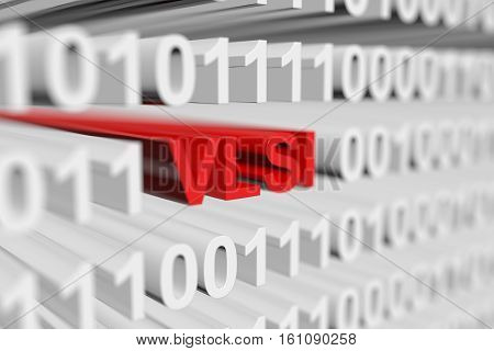 VLSI in binary code with blurred background 3D illustration