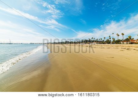 Golden shore in Santa Barbara in California