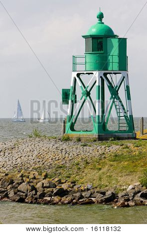 deniz feneri ve yatlar, Stavoren, Friesland, Hollanda