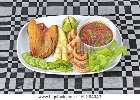 Ready Served Spicy Shrimp Paste Dip As  Nam Prik Kapi.