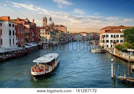 Vaporetto at  Grand Canal in Venice, Italy
