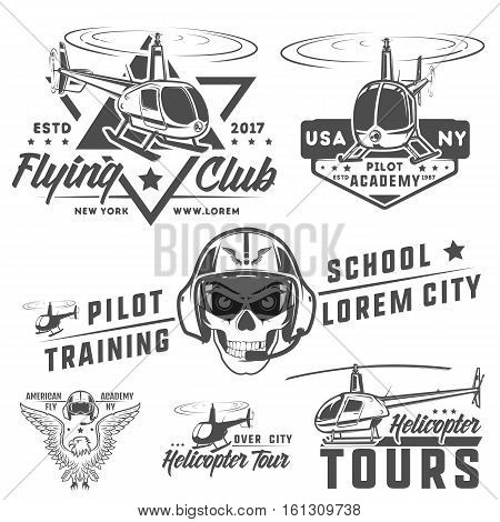 Set of helicopter design for logo and emblems.