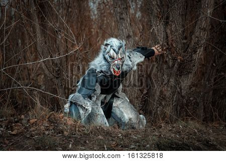 Man wolf werewolf sneaks through the woods he was terrible.
