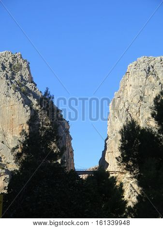 Bridge And Rockscape In Gorge