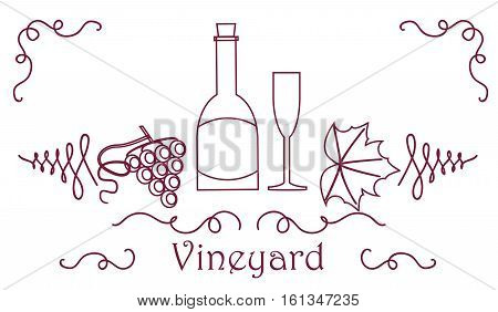 Grape Berry Leaf Vine Bottle