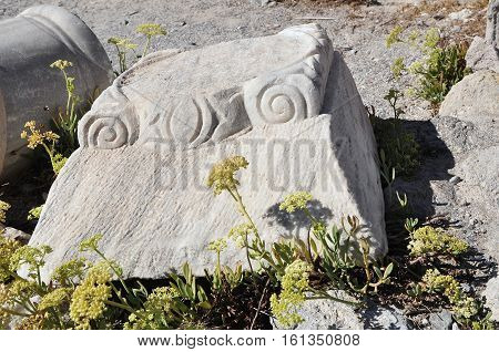 detail of Ruins of ancient town Astipalea in Kefalos (Kos island, Greece)