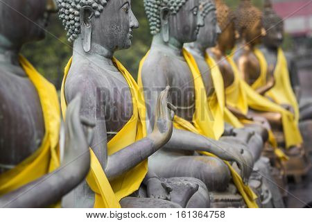 Buddha Statues In Seema Malaka Temple, Colombo, Sri Lanka