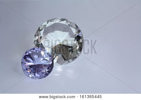 crystals similar to diamonds on a purple background