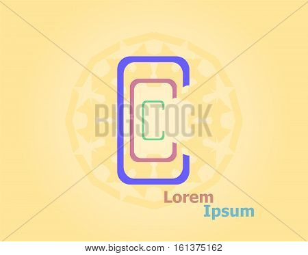 Letter C Logo Alphabet Design Element Template. Abc Concept Type As Logotype. Typography Icon Line A