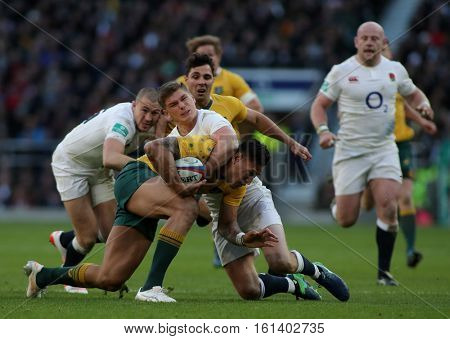 TWICKENHAM, ENGLAND - DECEMBER 03 2016: During the Old Mutual Wealth Series match between England and Australia, at Twickenham Stadium