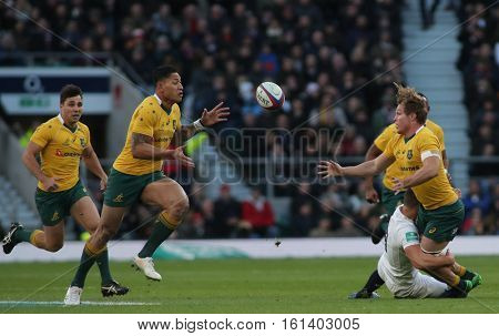 TWICKENHAM, ENGLAND - DECEMBER 03 2016: During the Old Mutual Wealth Series match between England and Australia, at Twickenham Stadium