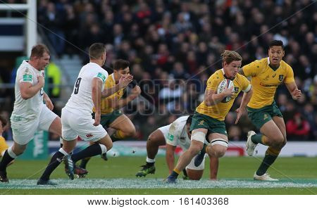 TWICKENHAM, ENGLAND - DECEMBER 03 2016: During the Old Mutual Wealth Series match between England and Australia, at Twickenham Stadium