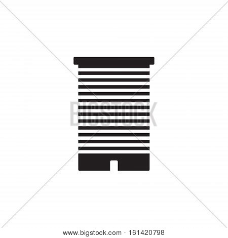 Vector icon or illustration showing real estate business with office building in black color style on white background