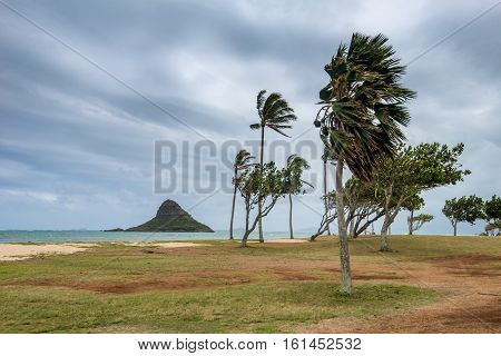 China man's Hat island in Hawaii USA