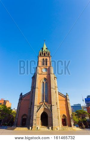 Myeongdong Cathedral Wide Front Courtyard
