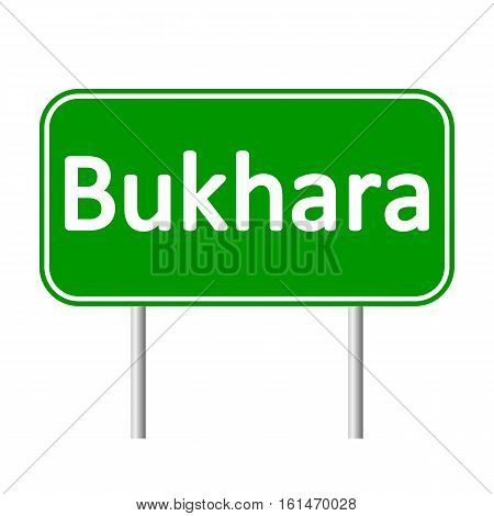 Bukhara road sign isolated on white background.